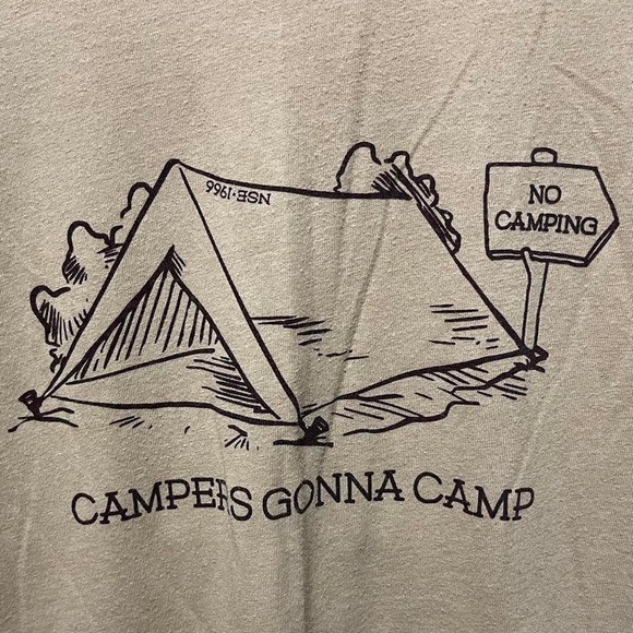the north face campers Gonna camp Graphic & longsleeve Crewneck outdoors shirt - Picture 2 of 5